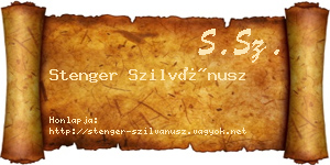 Stenger Szilvánusz névjegykártya